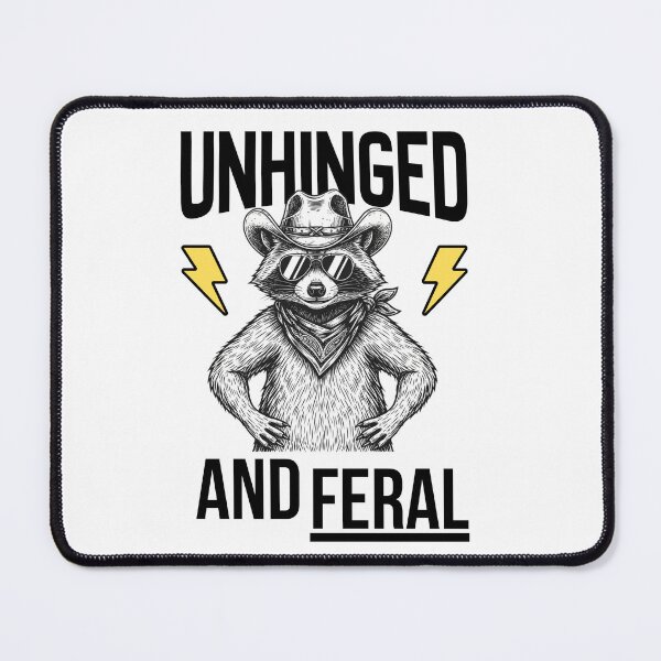 Item preview, Unhinged And Feral Raccoon Meme Funny Raccoon Cowboy designed and sold by ZACK ART.
