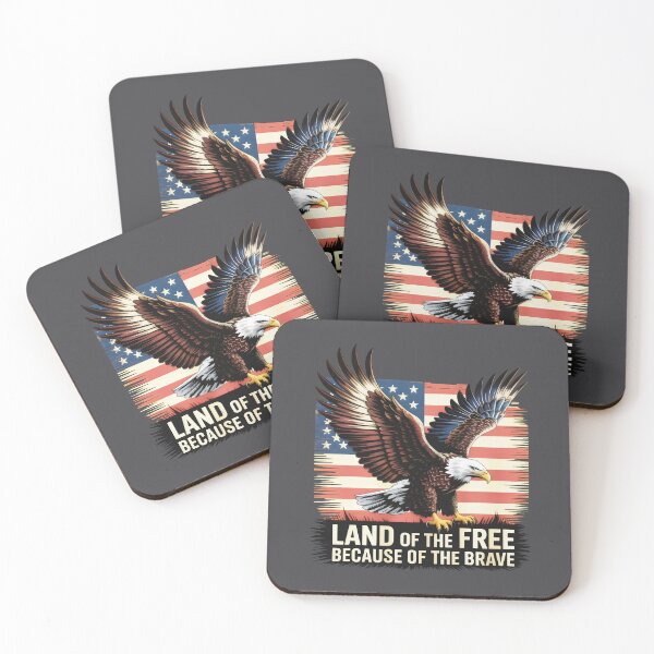 Item preview, Land of the Free Because of the Brave Eagle Flag Design designed and sold by SplashTastic.