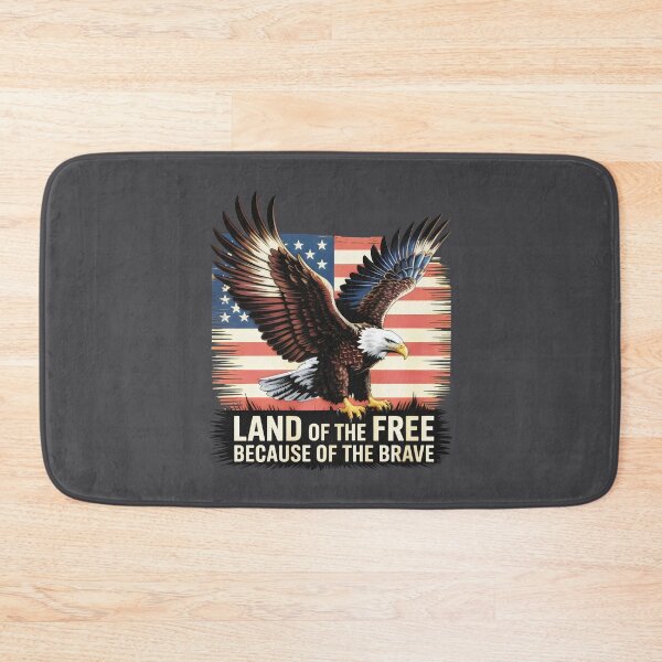 Item preview, Land of the Free Because of the Brave Eagle Flag Design designed and sold by SplashTastic.