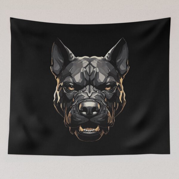 Item preview, Powerful Pitbull head – dark illustration designed and sold by drizzd.