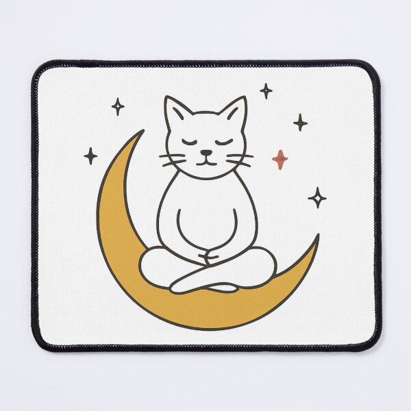 Item preview, Zen Cat on Crescent Moon – Minimalist Meditating Kitty Design designed and sold by Furr-n-Purr.