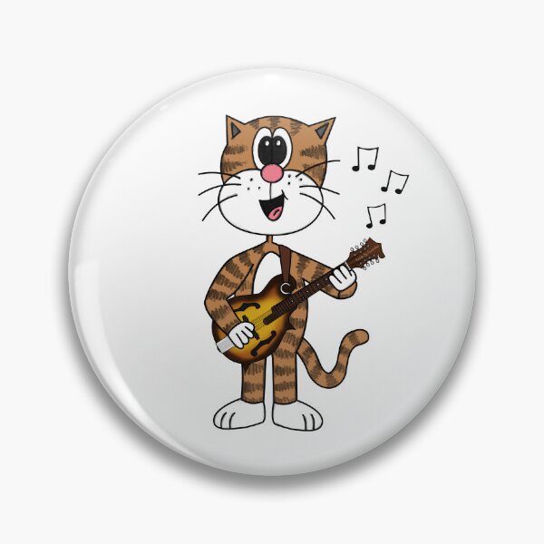 Item preview, Cat Playing Mandolin, Mandolinist Folk Musician Music Teacher designed and sold by doodlerob.