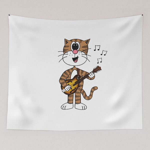 Item preview, Cat Playing Mandolin, Mandolinist Folk Musician Music Teacher designed and sold by doodlerob.