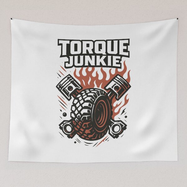 Item preview, Torque Junkie – Flaming Pistons & Off-Road Tire Engine Power designed and sold by SnappyPNG.