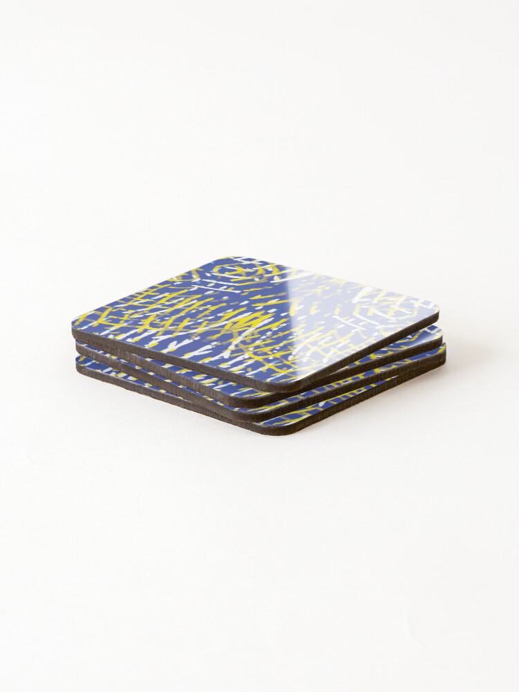 Thumbnail 4 of 5, Coasters (Set of 4), Rake Five Reversed, Abstract Rake Pattern designed and sold by TorringtonPlace.