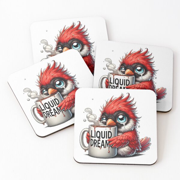 Item preview, Crying Coffee Bird – Liquid Dreams Cute Exhausted Bird Art designed and sold by Lulunza.