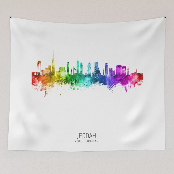Artikelvorschau, Skyline von Jeddah, Saudi-Arabien entworfen und verkauft von ArtPrints.
