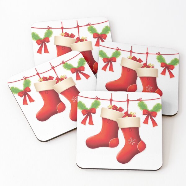 Item preview, A pair of red Christmas stockings designed and sold by AnuNP.