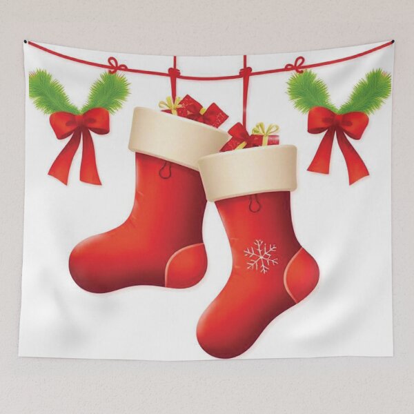 Item preview, A pair of red Christmas stockings designed and sold by AnuNP.