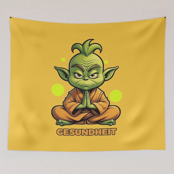 Item preview, Gesundheit – Funny Zen Green Monk Meditation Design designed and sold by JaaGo PopLab.