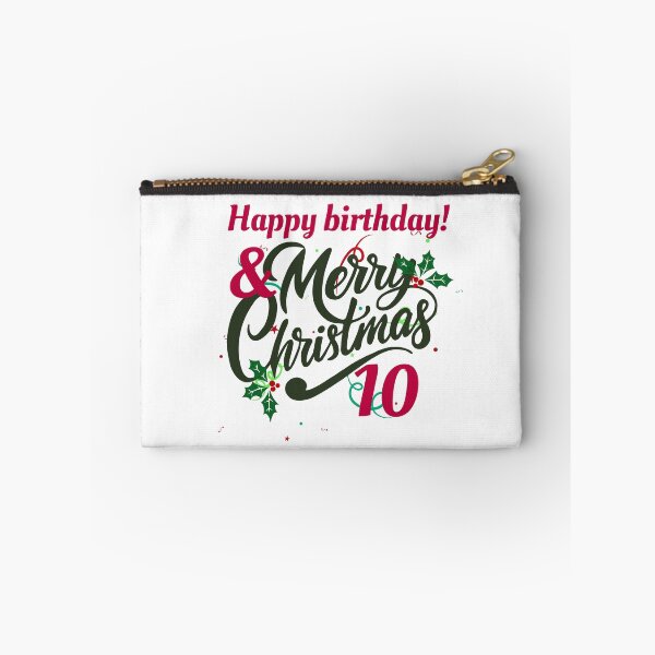 Item preview, Happy Birthday & Merry Christmas – 10th Birthday Holiday Design designed and sold by luckyhue.