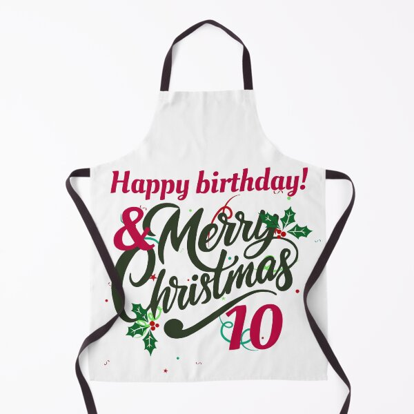 Item preview, Happy Birthday & Merry Christmas – 10th Birthday Holiday Design designed and sold by luckyhue.