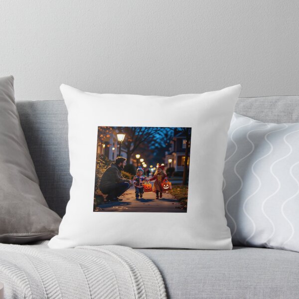 Item preview, Dad With Kids TrickOrTreating on Halloween designed and sold by WhimsyByPaul.redbubble.com.