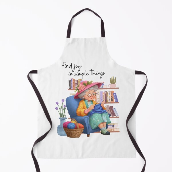 Item preview, Find Joy in Simple Things – Cozy Knitting Grandma Illustration designed and sold by marta-print.