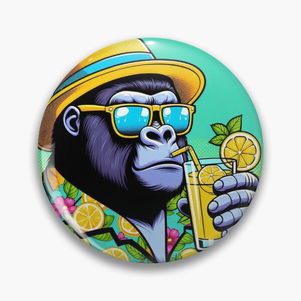 Item preview, Cute gorilla drinking lemonade  designed and sold by Dogandesighn.