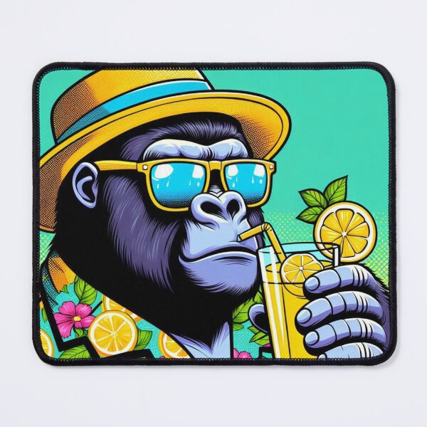 Item preview, Cute gorilla drinking lemonade  designed and sold by Dogandesighn.