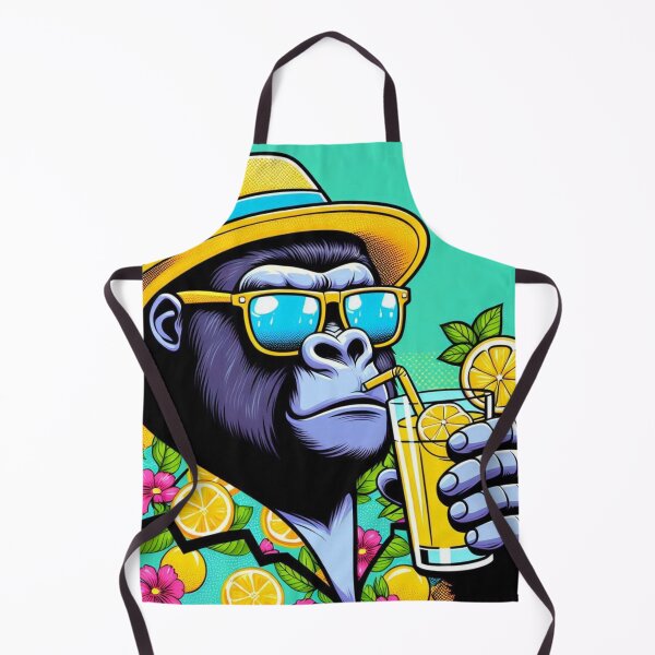 Item preview, Cute gorilla drinking lemonade  designed and sold by Dogandesighn.