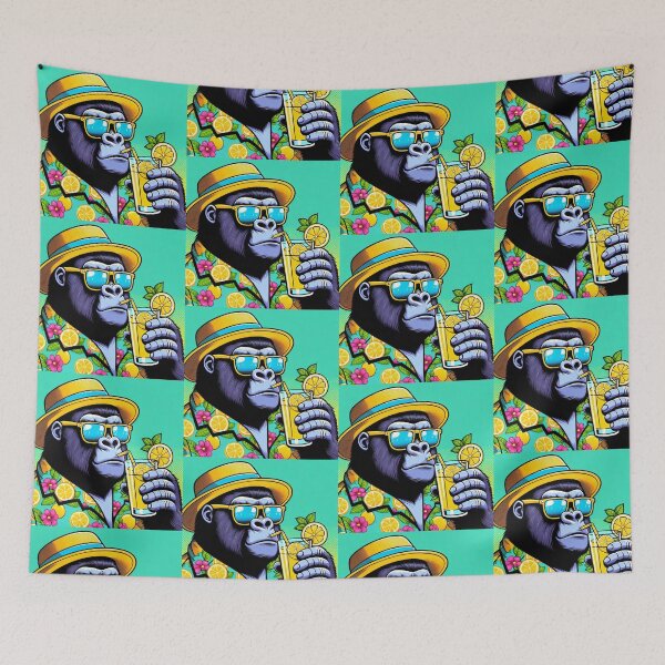 Item preview, Cute gorilla drinking lemonade  designed and sold by Dogandesighn.