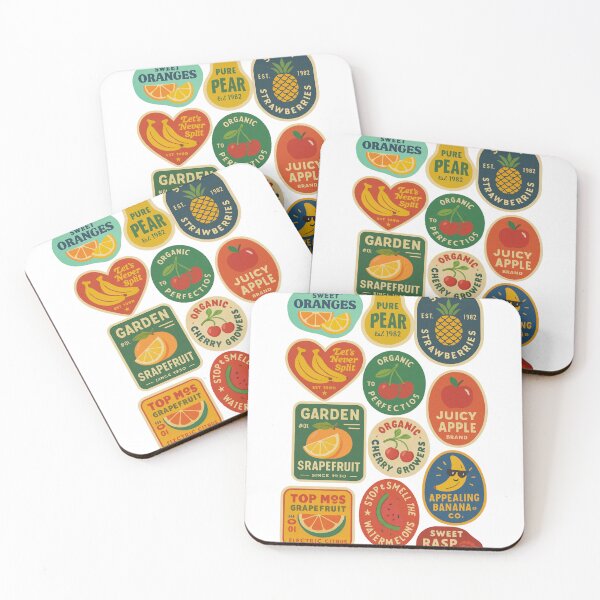 Item preview, Vintage Fruit Label Sticker Pack – Retro Produce Stickers designed and sold by FilipaAndrez.