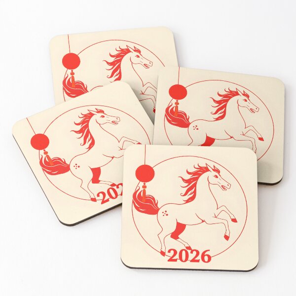 Item preview, Red Fire Horse and Chinese Lantern – 2026 Chinese Zodiac New Year Design designed and sold by EmeraldeaDesign.