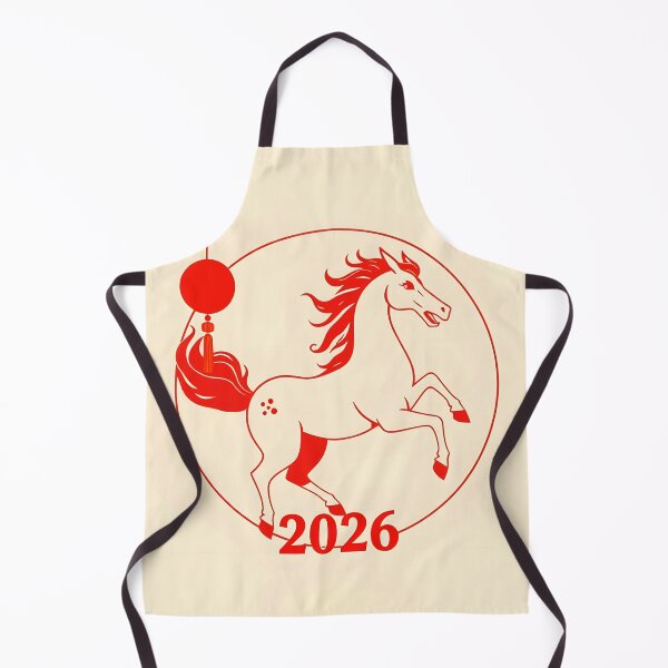 Item preview, Red Fire Horse and Chinese Lantern – 2026 Chinese Zodiac New Year Design designed and sold by EmeraldeaDesign.
