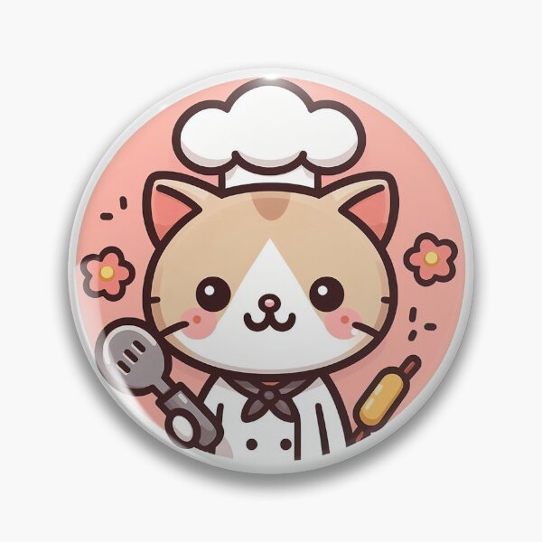 Item preview, Kawaii chef cat cooking and baking designed and sold by BigBlueArt.