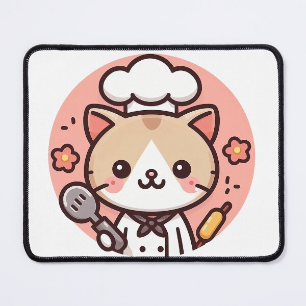 Item preview, Kawaii chef cat cooking and baking designed and sold by BigBlueArt.