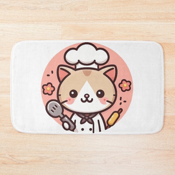Item preview, Kawaii chef cat cooking and baking designed and sold by BigBlueArt.