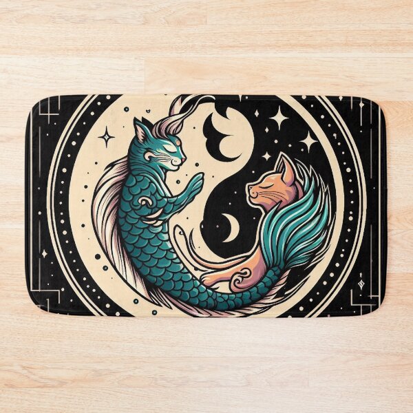 Item preview, Cosmic yin yang fox and cat designed and sold by BigBlueArt.