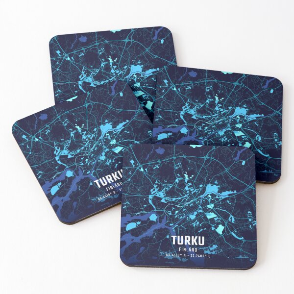 Item preview, Turku Midnight City Map designed and sold by HomeLivingCo.