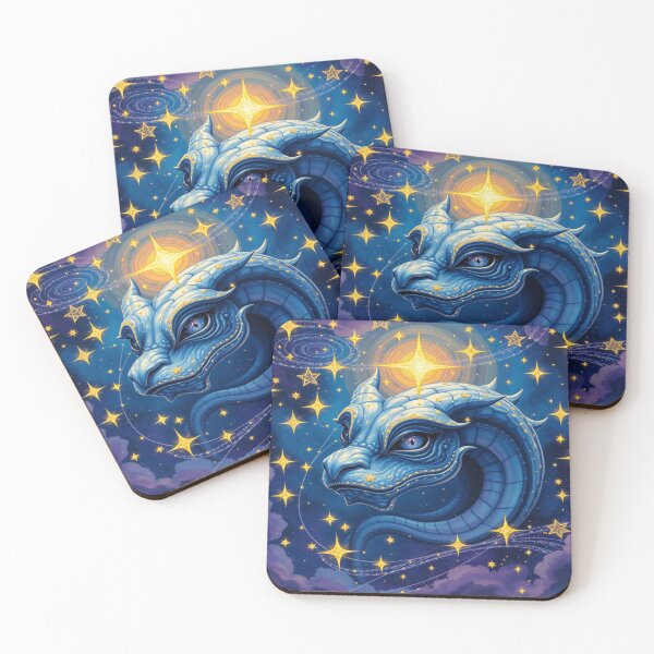 Item preview, Cosmic Dragon Spirit – Blue Flame & Celestial Power in a mystical dance of light & fantasy designed and sold by FotoworldEdel.