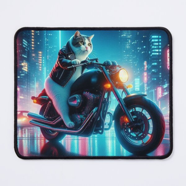 Item preview, cute cat motorcycle riding designed and sold by Dogandesighn.