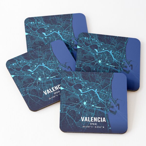 Item preview, Valencia Midnight City Map designed and sold by HomeLivingCo.