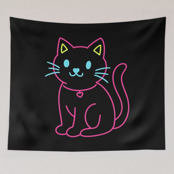 Item preview, Neon Cat Minimalist Line Art designed and sold by Kewessthetic.