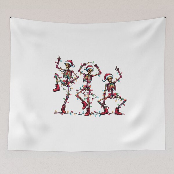 Item preview, Skeleton Christmas, Christmas Dancing Skeleton, Christmas, Christmas Lights, Merry Christmas designed and sold by DesignDenDo ⭐⭐⭐⭐⭐.