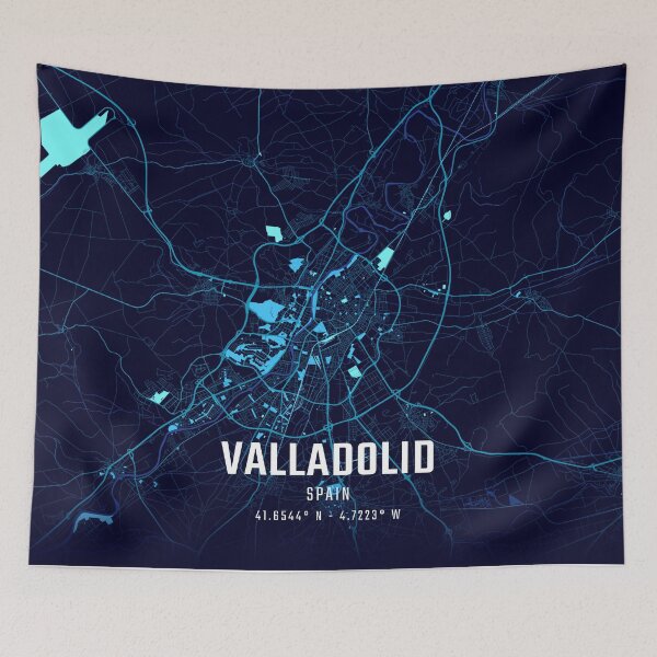 Item preview, Valladolid Midnight City Map designed and sold by HomeLivingCo.