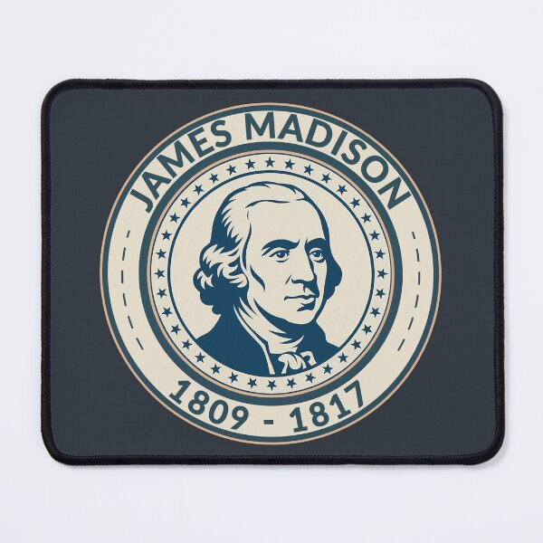 Item preview, James Madison US President Illustration Badge designed and sold by KrisSidDesigns.