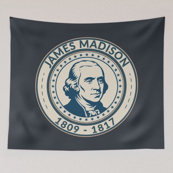 Item preview, James Madison US President Illustration Badge designed and sold by KrisSidDesigns.