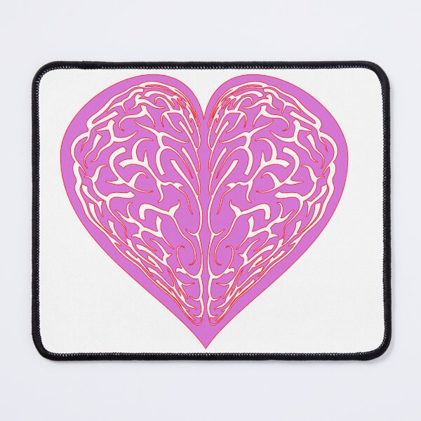 Item preview, Pink Brain Heart Illustration - Minimalist Anatomical Vector Art designed and sold by Keltoi-art.
