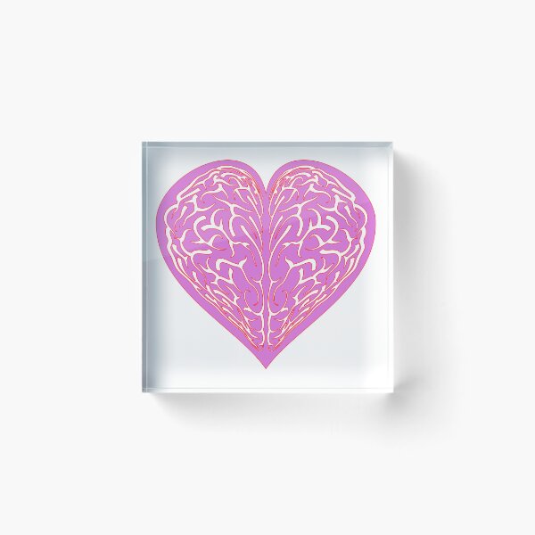 Item preview, Pink Brain Heart Illustration - Minimalist Anatomical Vector Art designed and sold by Keltoi-art.