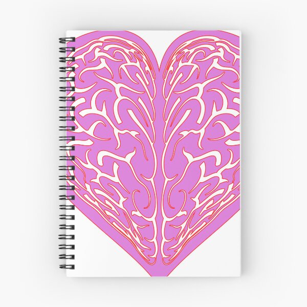 Item preview, Pink Brain Heart Illustration - Minimalist Anatomical Vector Art designed and sold by Keltoi-art.