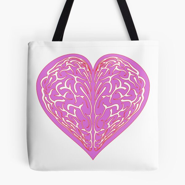 Item preview, Pink Brain Heart Illustration - Minimalist Anatomical Vector Art designed and sold by Keltoi-art.