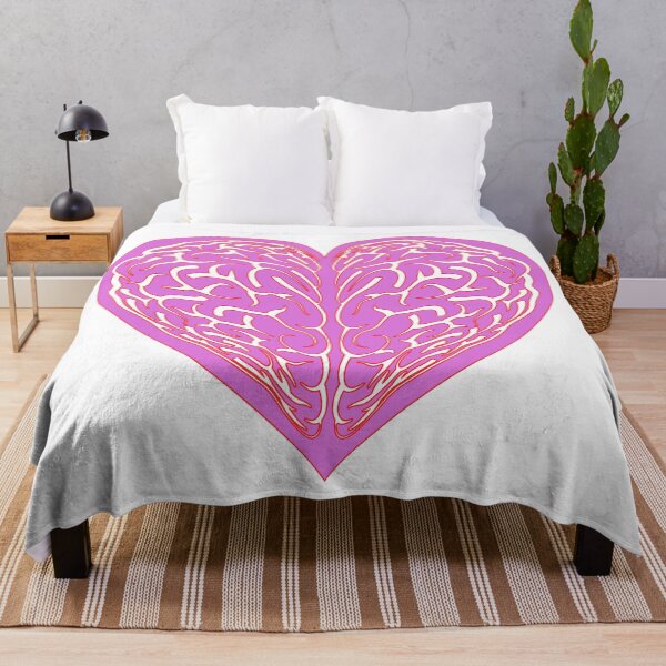 Item preview, Pink Brain Heart Illustration - Minimalist Anatomical Vector Art designed and sold by Keltoi-art.