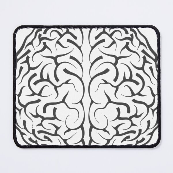 Item preview, Human Brain Vector Illustration - Minimalist Anatomy Black and White designed and sold by Keltoi-art.