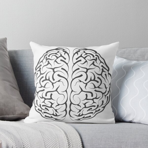 Item preview, Human Brain Vector Illustration - Minimalist Anatomy Black and White designed and sold by Keltoi-art.