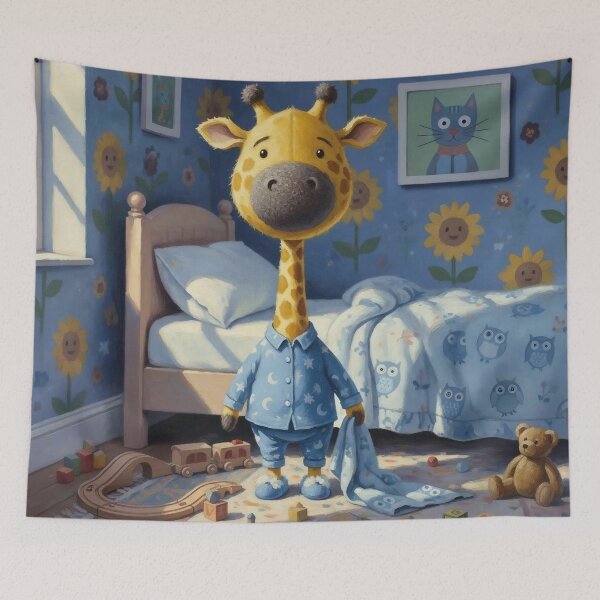 Item preview, Cute Giraffe in Pajamas – Bedtime Nursery Kids Room Illustration designed and sold by Pixel Pout.