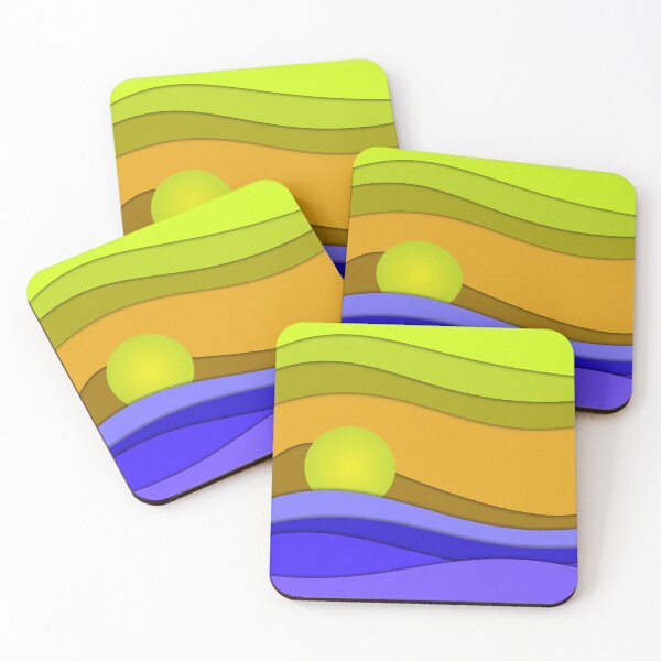 Item preview, Vibrant Abstract Sunset Over Ocean Waves – Modern Colorful Art designed and sold by DeeLulu.