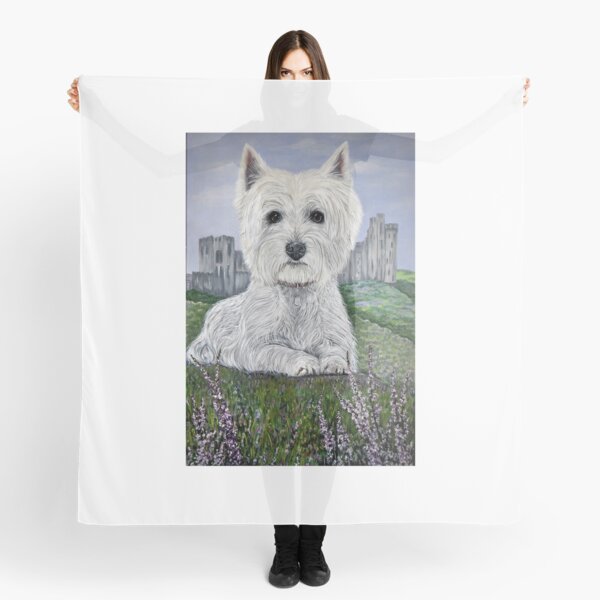 Westie in the Heather Scarf