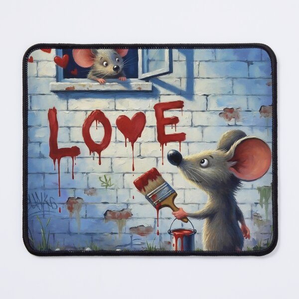 Item preview, Cute Love Mice Street Art – Romantic Graffiti Illustration designed and sold by Pixel Pout.
