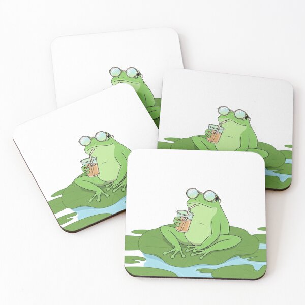 Item preview, Chill Frog With Coffee – Cute Cottagecore Pastel Design designed and sold by LegacyWave.